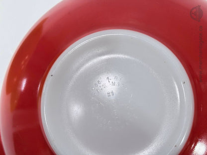 Pyrex Mixing Bowl Set 3 Pieces Mixed Patterns Red Yellow Orange Bowls