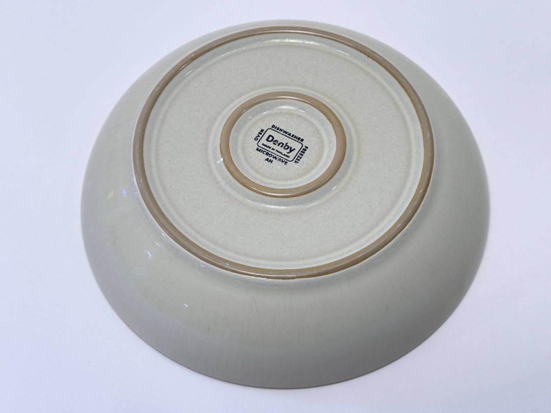 Denby Linen Coupe Pasta Bowl 8 Inch Stoneware Made In England Vintage Tableware 2000s