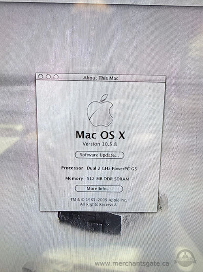 Apple Power Mac G5 Dual 2GHz Tower Desktop Computer PowerPC G5 ATI Radeon