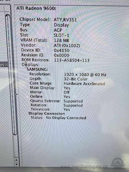 Apple Power Mac G5 Dual 2GHz Tower Desktop Computer PowerPC G5 ATI Radeon