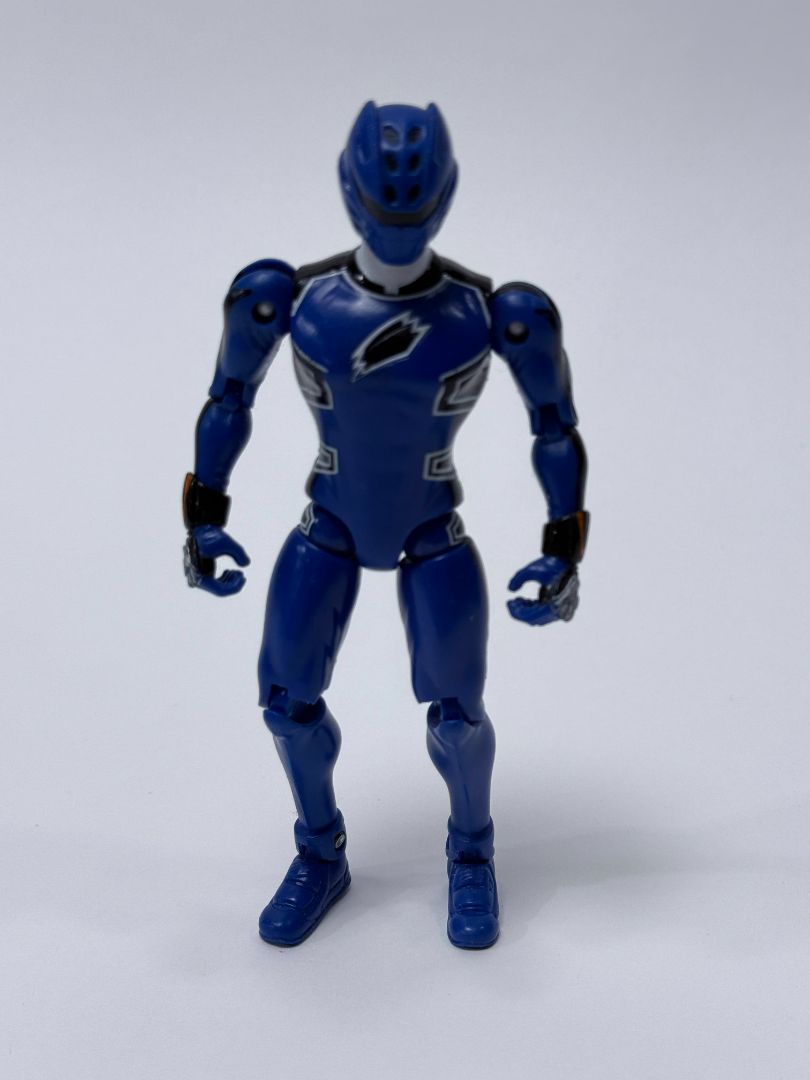 Vintage Blue Power Ranger Action Figure – 6” Articulated Toy – 2000s Jungle Fury Ranger