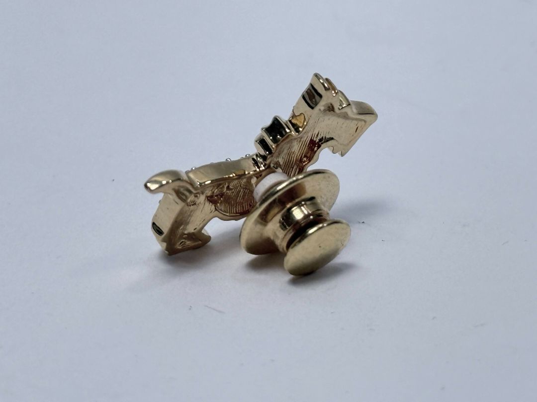 Sparkly Dog Pin Gold Tone Crystal Scottie Brooch Retro Puppy Jewelry Lapel Accessory