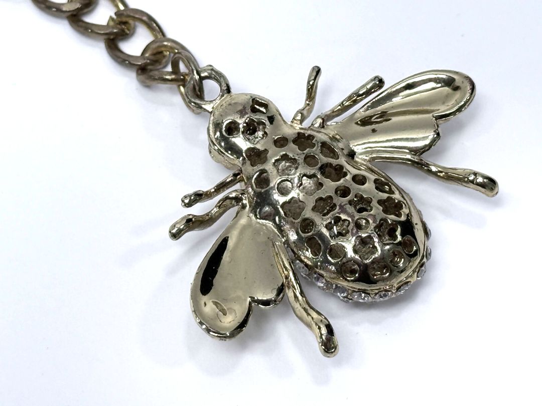 High Quality Gold Bee Keychain With Rhinestone Insect Charm For Purse Backpack or Keys