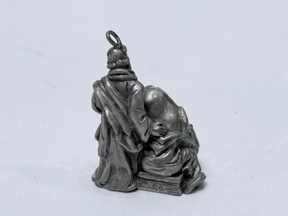 Vintage Hallmark Pewter Nativity Scene Miniature ornament 1998 Holy Family Collectible Charm