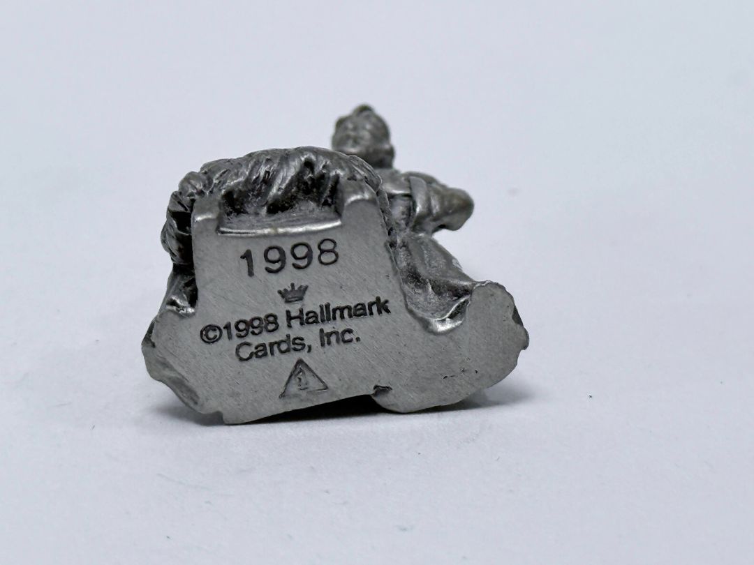 Vintage Hallmark Pewter Nativity Scene Miniature ornament 1998 Holy Family Collectible Charm