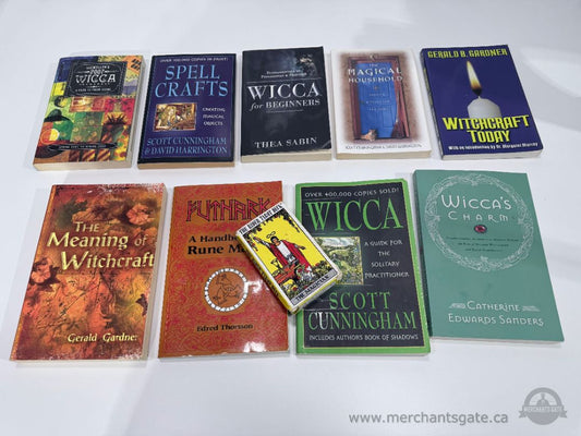 Wicca Witchcraft Books Lot of 9 with Tarot Deck Rider Cards Set
