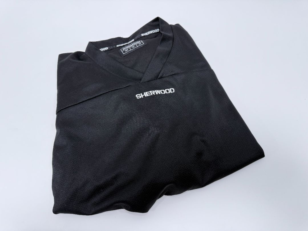 Sherwood Black Hockey Practice Jersey Senior Medium Lightweight Breathable Mesh Pullover Shirt EUC
