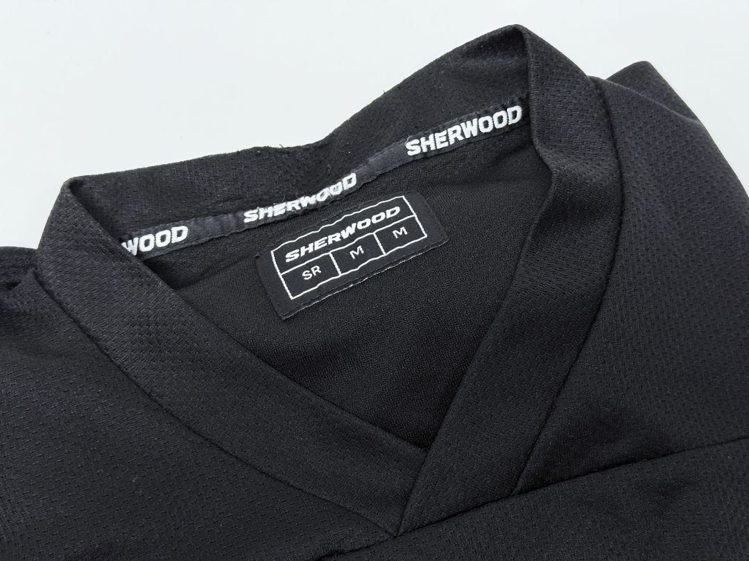 Sherwood Black Hockey Practice Jersey Senior Medium Lightweight Breathable Mesh Pullover Shirt EUC