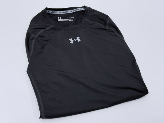 Under Armour Youth Large Black HeatGear Compression Shirt Hockey Base Layer Top