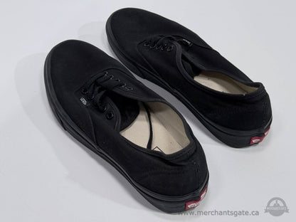 Vans Authentic Black on Black Canvas Sneakers Mens Size 10 Skate Shoes Low Top