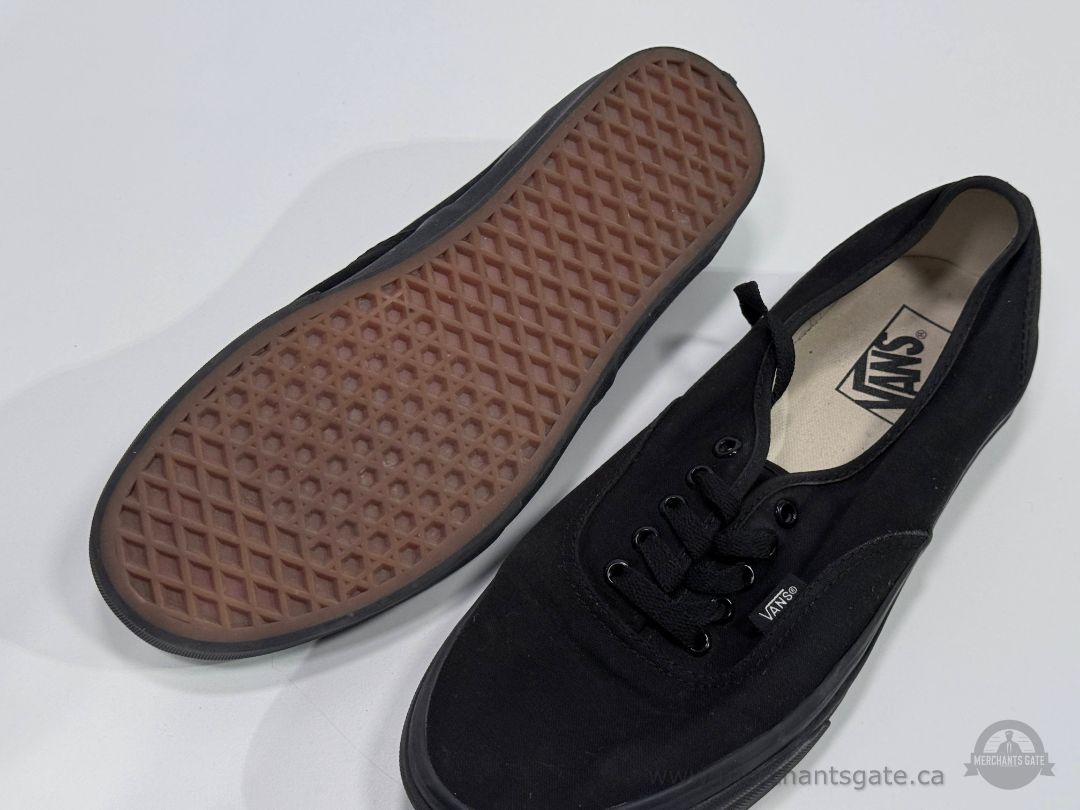 Vans Authentic Black on Black Canvas Sneakers Mens Size 10 Skate Shoes Low Top
