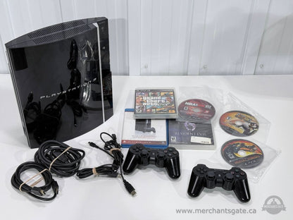 Sony PlayStation 3 PS3 160GB Console Bundle 2 Controllers GTA V Mortal Kombat Tested