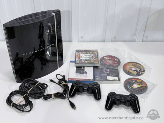 Sony PlayStation 3 PS3 160GB Console Bundle 2 Controllers GTA V Mortal Kombat Tested
