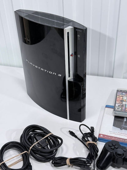 Sony PlayStation 3 PS3 160GB Console Bundle 2 Controllers GTA V Mortal Kombat Tested