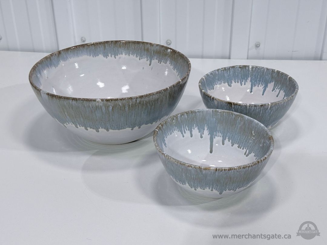 Barcela Drip Glaze Ceramic Bowl Set Made In Portugal