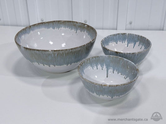 Barcela Drip Glaze Ceramic Bowl Set Made In Portugal