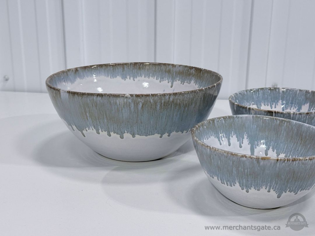 Barcela Drip Glaze Ceramic Bowl Set Made In Portugal