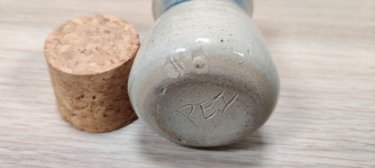 PEI Stoneware Pottery Ceramic Spice Jars Original Cork Lids / Set of 8