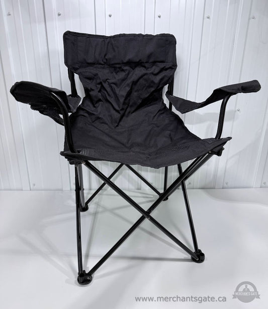 Folding Camping Chair with Carry Bag Black Portable Outdoor Chair