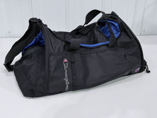 Champion Duffel Gym Bag Black Sports Travel Bag 24" with Shoulder Strap