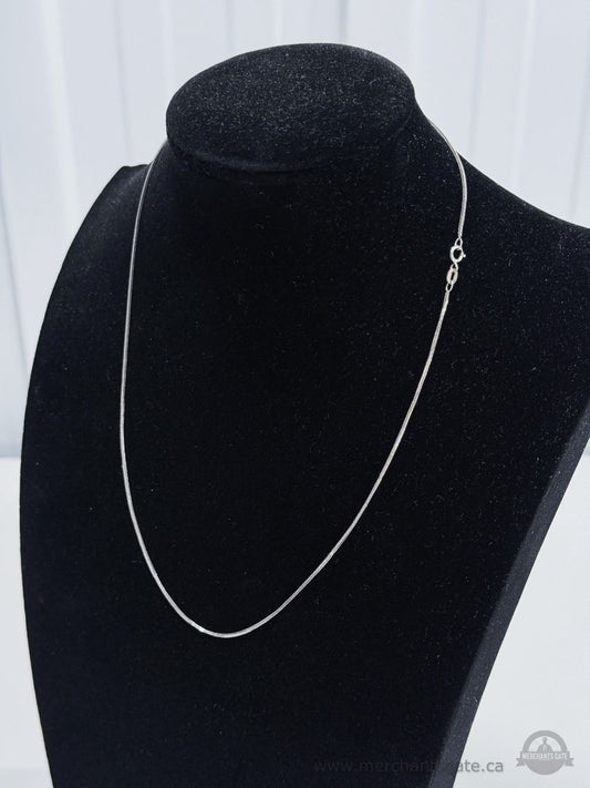 Italian 14K White Gold Snake Chain Necklace 18” ZEI Italy Fine Jewelry 1.9g