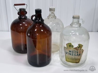 Antique Vintage Glass Jug Bottle Demijohn Collection Lot of 4