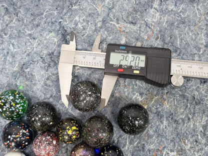 Vintage Shooter Marble Lot Speckled Galaxy Swirl Jumbo Crocks Mixed Collection
