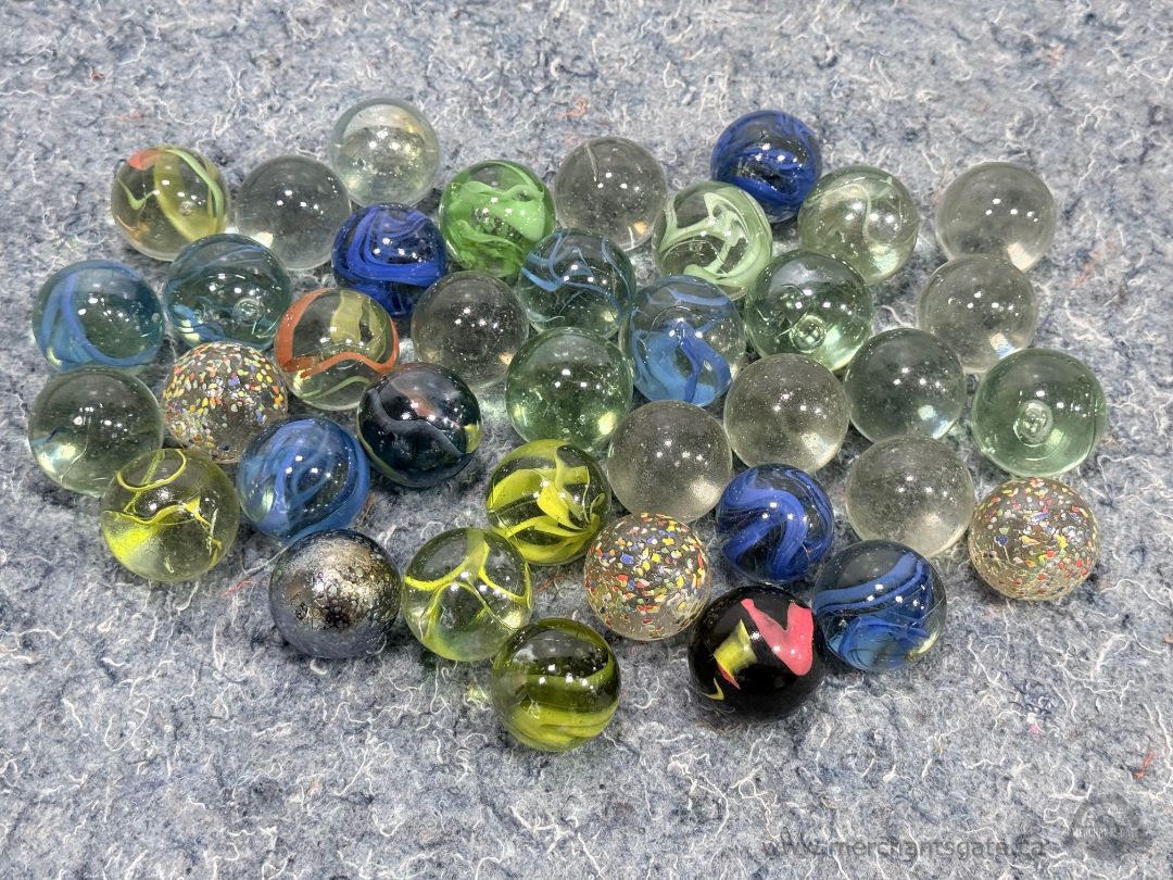Vintage Marble Lot Swirls Clearies Shooters Speckled Galaxy Jumbo Crocks 35mm