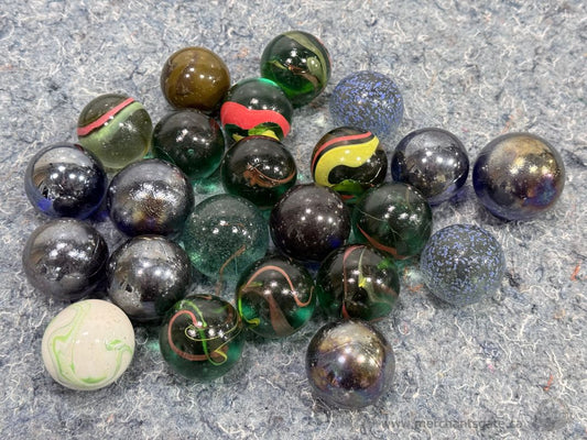 Vintage Shooter Marble Lot 40mm Jumbo Swirls Iridescent Galaxy Speckled Marbles