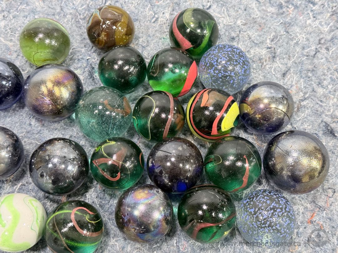 Vintage Shooter Marble Lot 40mm Jumbo Swirls Iridescent Galaxy Speckled Marbles