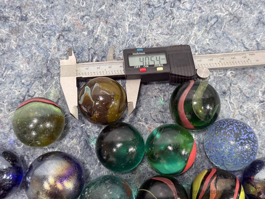 Vintage Shooter Marble Lot 40mm Jumbo Swirls Iridescent Galaxy Speckled Marbles