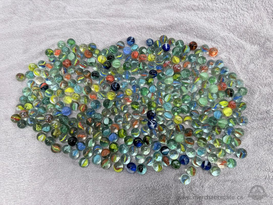 Huge Vintage Glass Marble Lot Cat’s Eye Swirl Mixed Colors Shooter Marbles 300+
