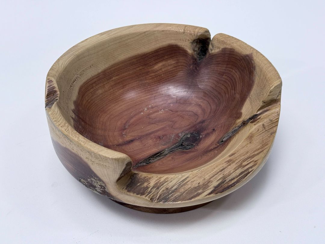 Hand Turned Red Cedar Bowl Signed Dated 2020s