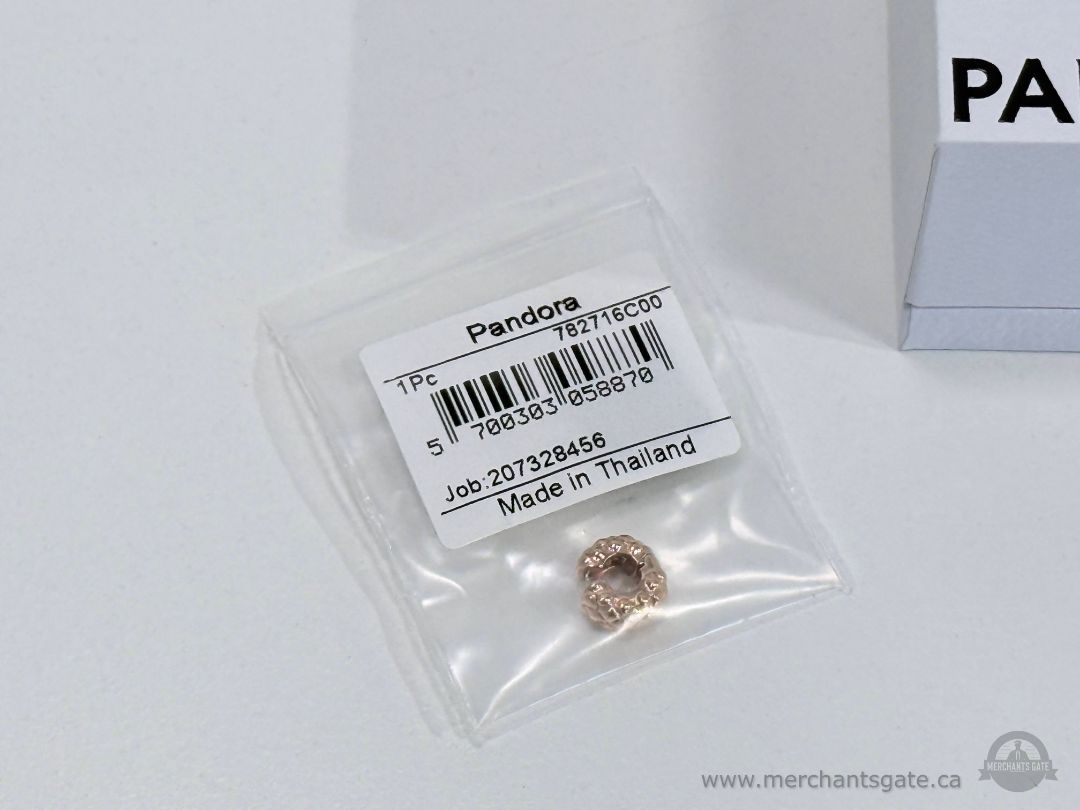 Like new Pandora 14K Rose Gold Plated Studded Clip Charm 782716C00