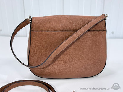 Kate Spade New York Leila Pebbled Leather Crossbody Bag Brown Tan Purse