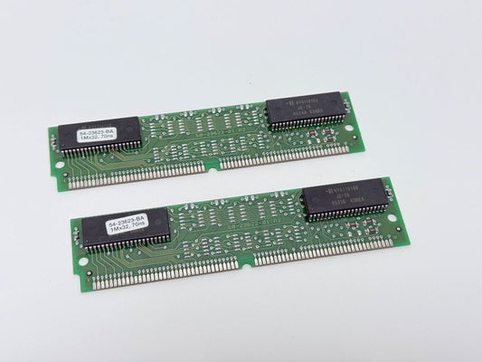 Pair of Hyundai 1Mx32 4MB 72 Pin SIMM RAM Sticks Vintage Memory Modules Korea Mid 1990s
