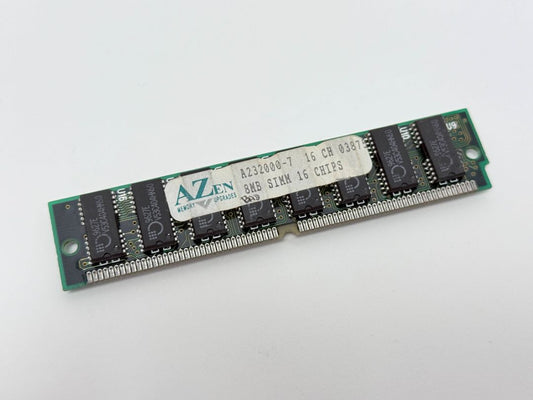 AZen A232000 8MB 72 Pin SIMM RAM Stick 16 Chip Vintage Module Mid 1990s