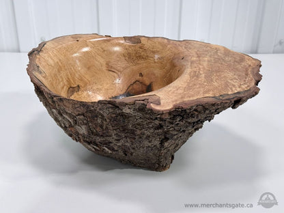 Hand Turned Natural Edge Burl Wood Bowl Live Edge Rustic Artisan Wooden Centerpiece