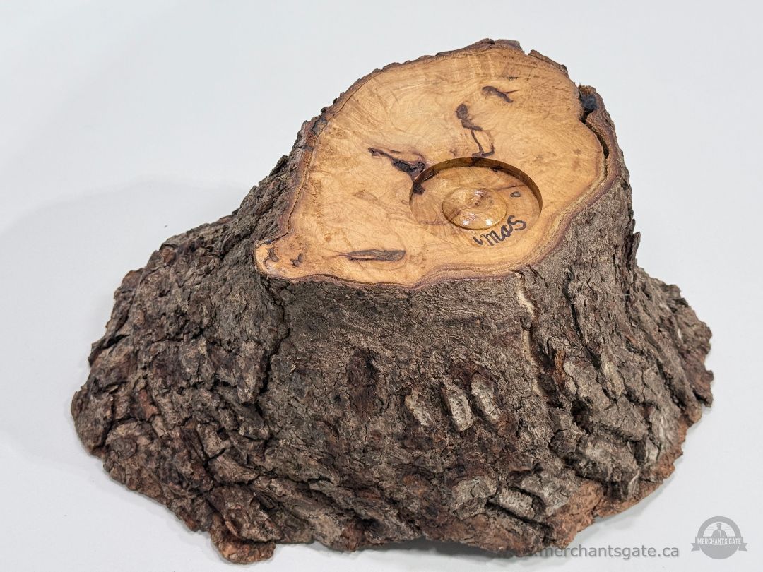 Hand Turned Natural Edge Burl Wood Bowl Live Edge Rustic Artisan Wooden Centerpiece