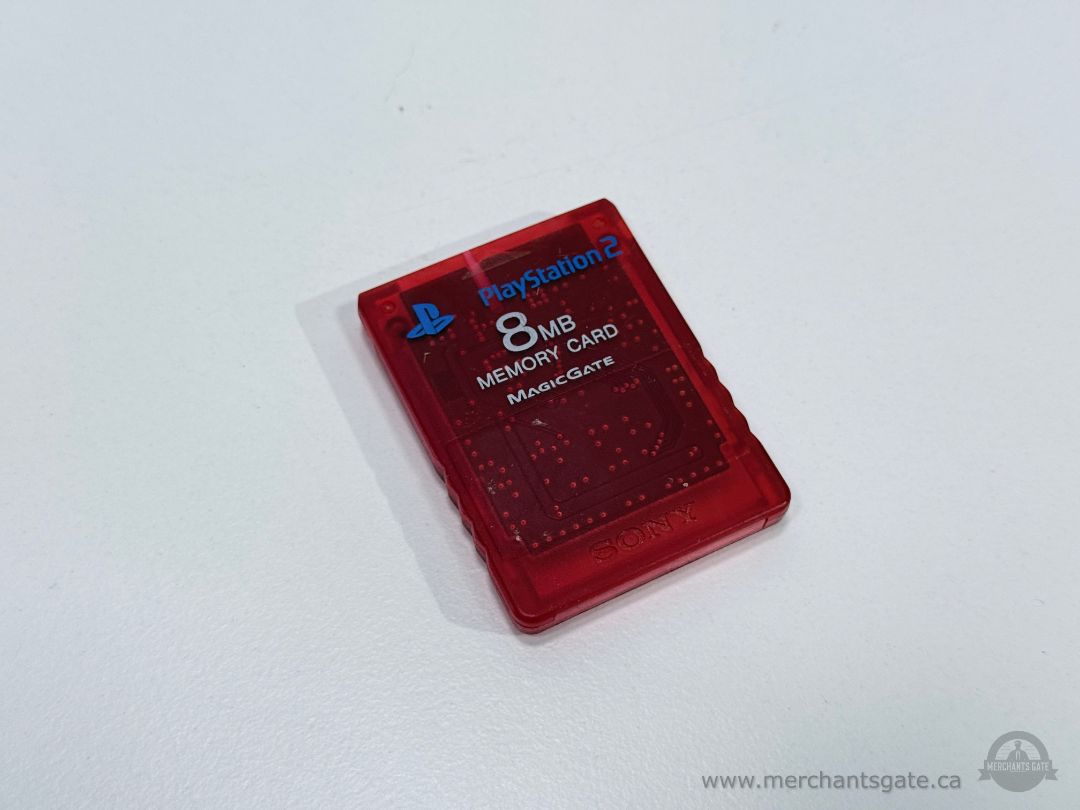 Genuine Sony PlayStation 2 PS2 8MB Memory Card MagicGate Transparent Red
