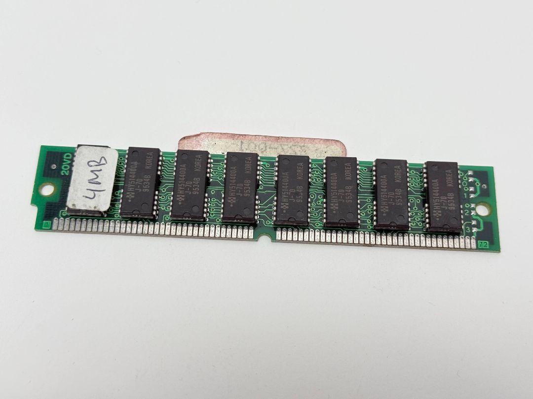 4MB 72 Pin SIMM RAM Stick Hyundai HY514400A Parity Vintage 1990s Memory Module