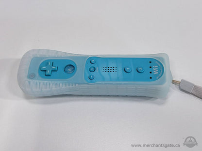Nintendo Wii MotionPlus Remote Controller Blue OEM Silicone Jacket Wrist Strap