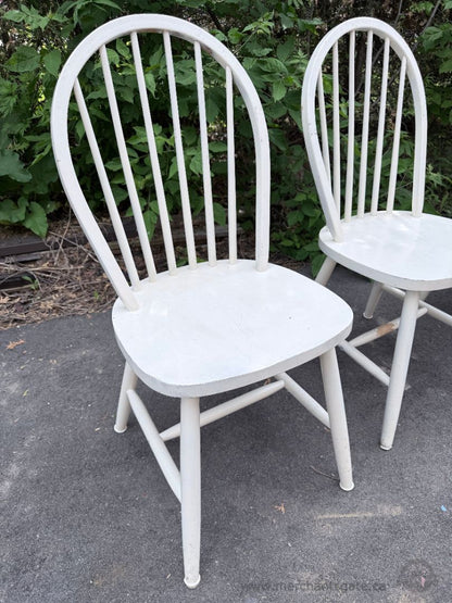 Set of 4 Solid Wood Windsor Dining Chairs Farmhouse Country Cottage