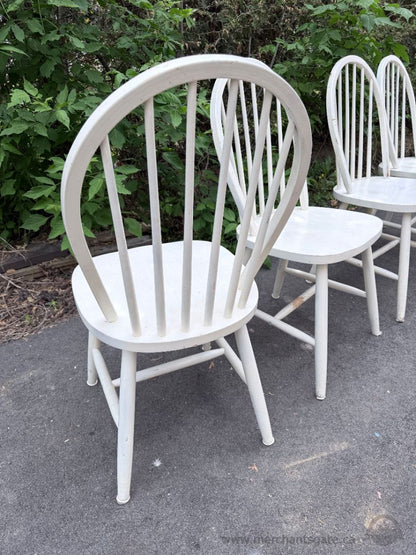 Set of 4 Solid Wood Windsor Dining Chairs Farmhouse Country Cottage