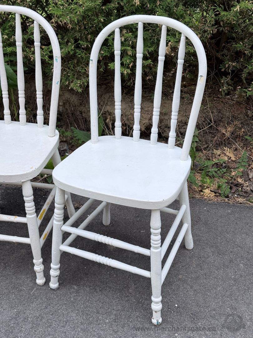 Pair of Solid Wood Dining Chairs Farmhouse Cottage Kitchen Seating