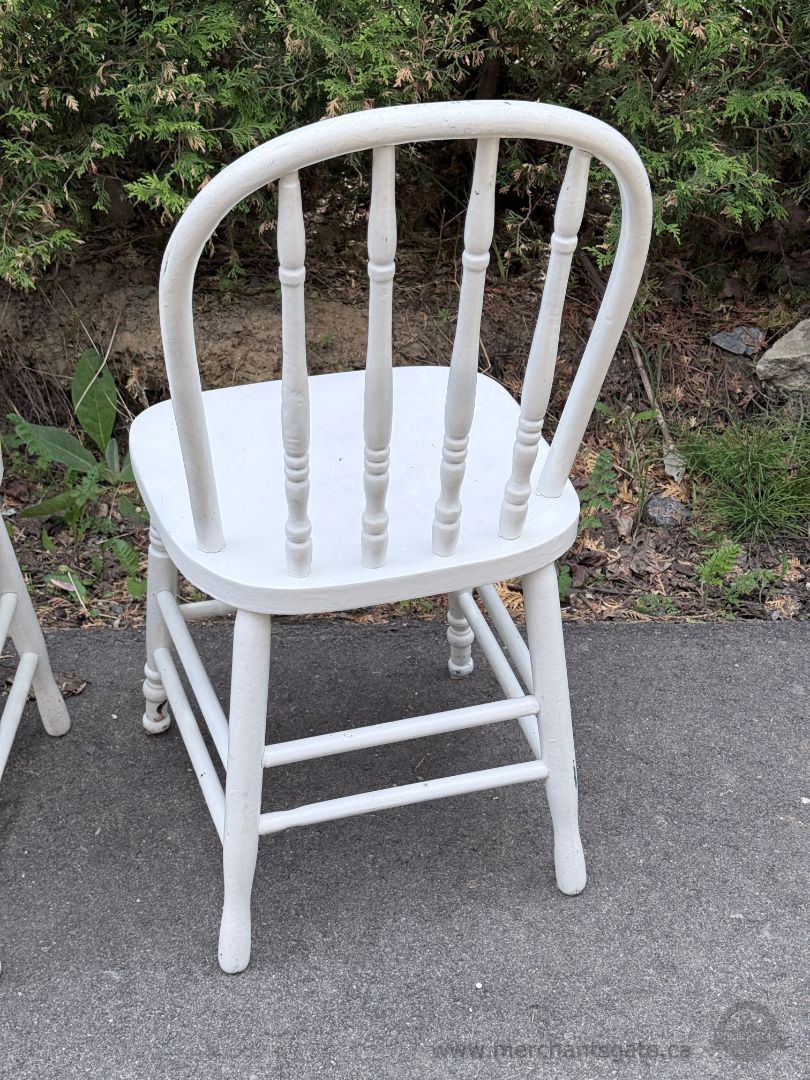 Pair of Solid Wood Dining Chairs Farmhouse Cottage Kitchen Seating