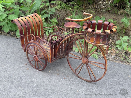 Vintage Metal Bicycle Plant Stand Flower Cart Garden Decor