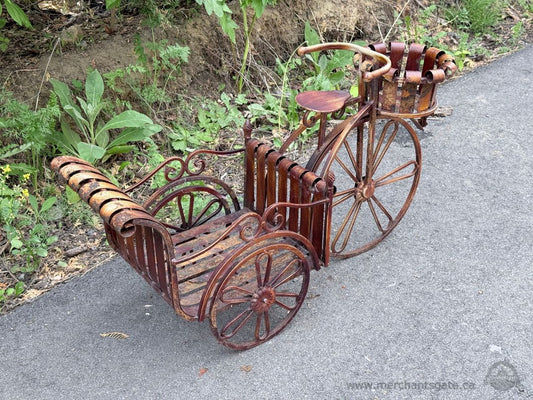 Vintage Metal Bicycle Plant Stand Flower Cart Garden Decor