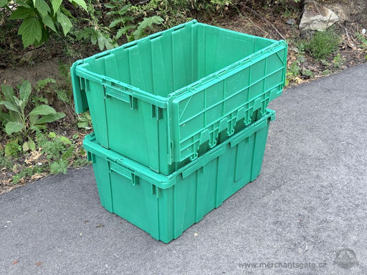 2 Buckhorn Nestier Industrial Storage Totes Moving Bins Stackable