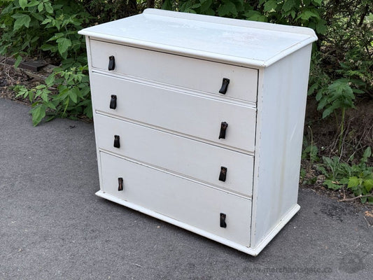 Solid Wood 4 Drawer Dresser Rustic Farmhouse Painted Chest